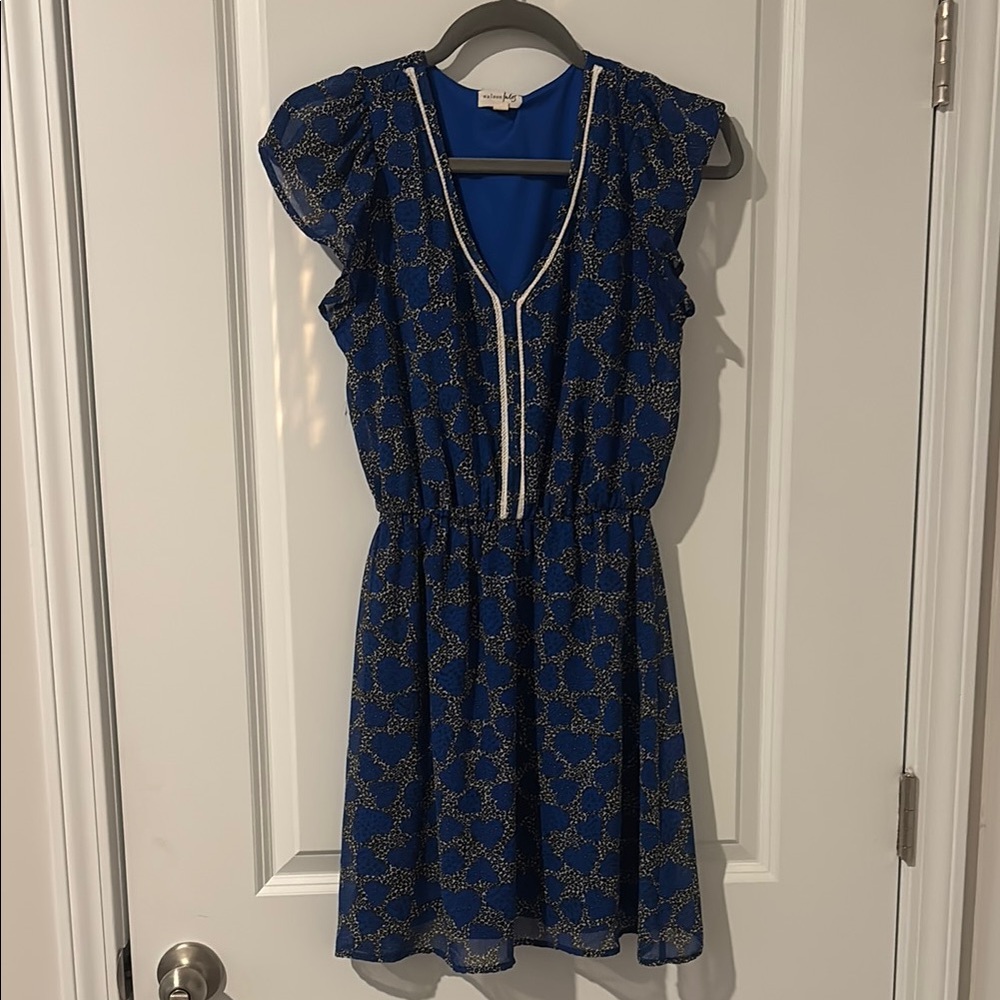 Elegant Blue Patterned Dress